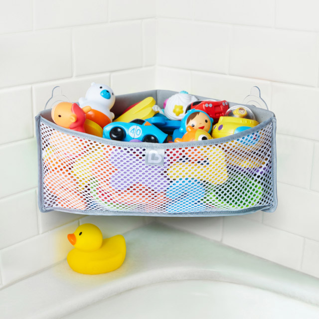Kids Baby Bathroom Corner Bath Organiser Tub Holder Tidy Toys Mesh Net Storage 