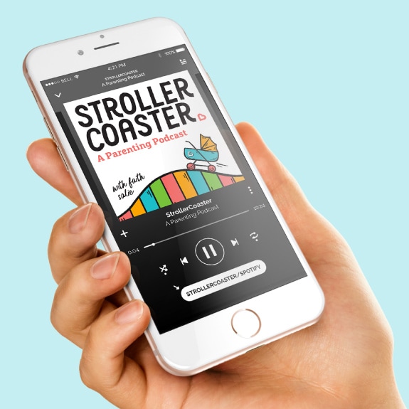 image of phone with StrollerCoaster podcast playing